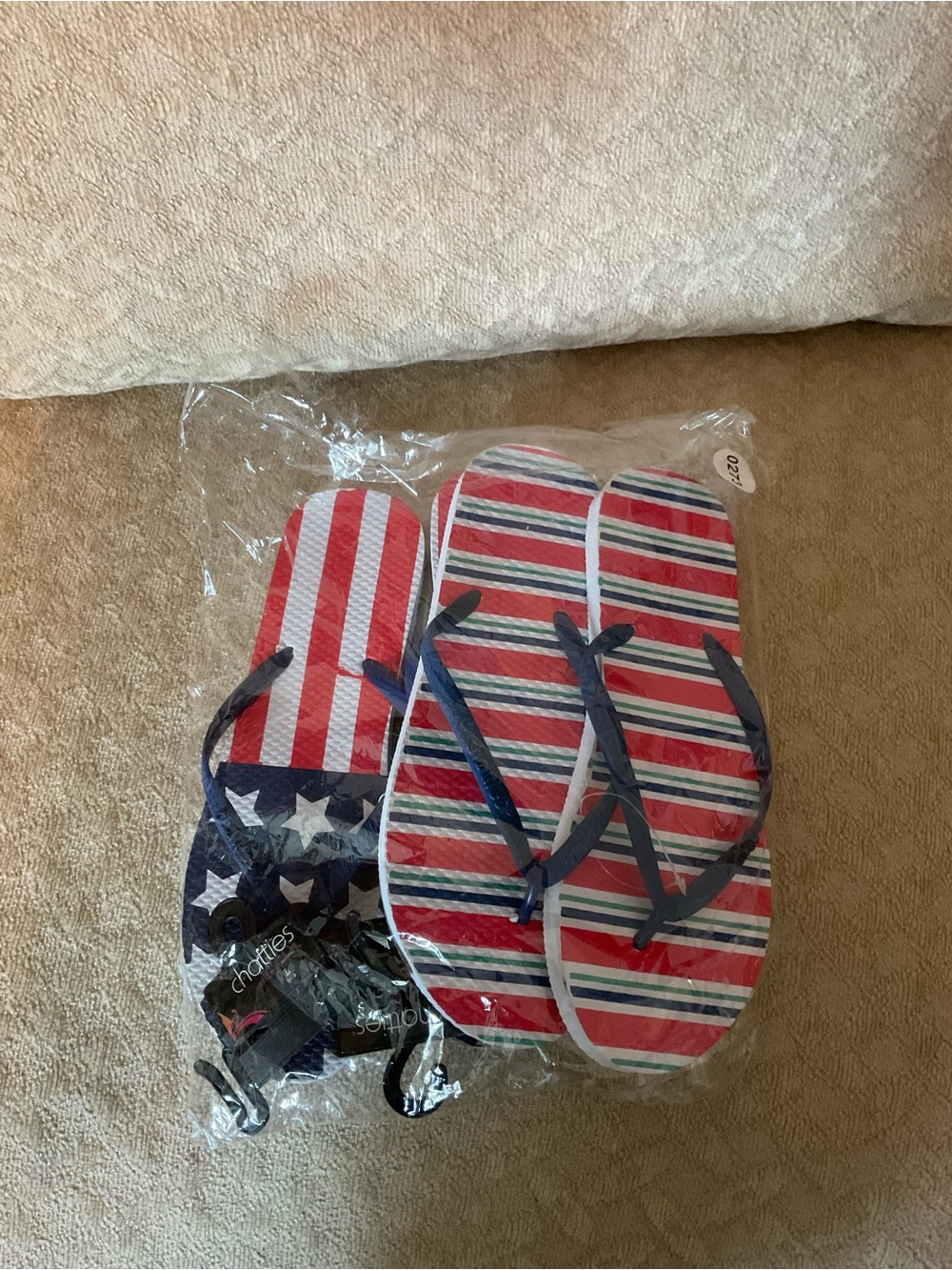 Fourth of July Flip Flops 2 pair
